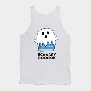 Scaaaary Booook Funny Ghost Book Pun Tank Top